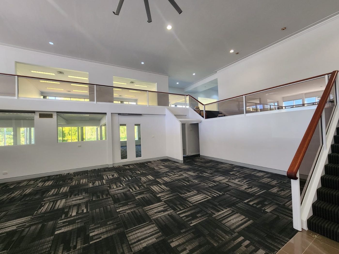 Repainted commercial office foyer and staircase