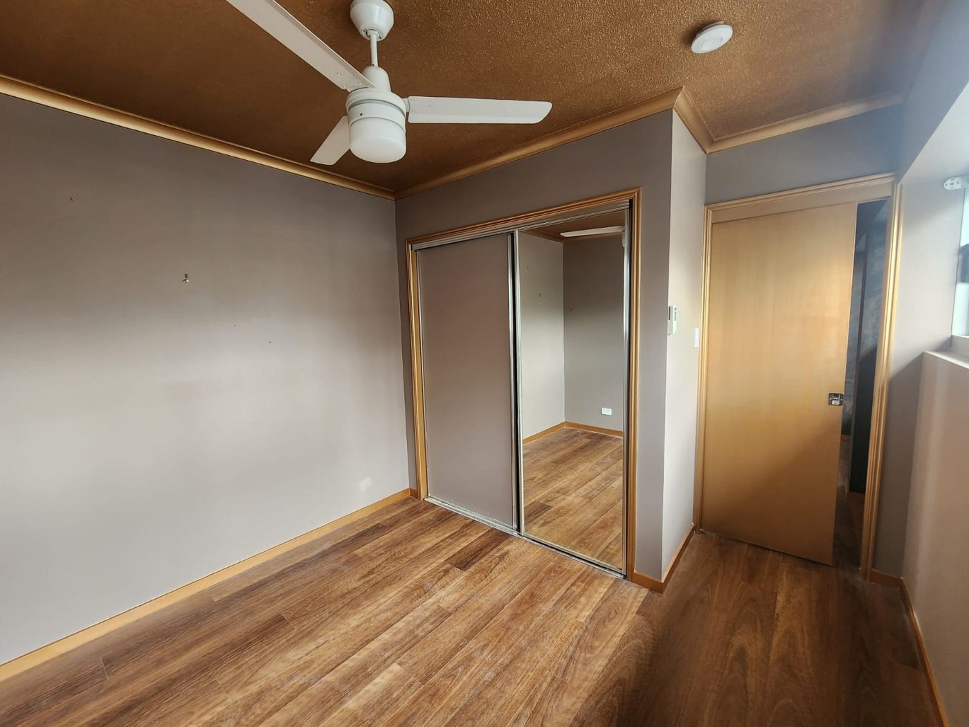 Freshly painted bedroom interior